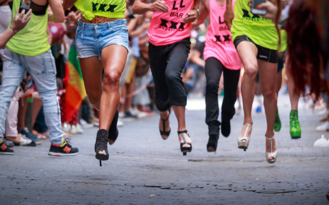 carrera de tacones